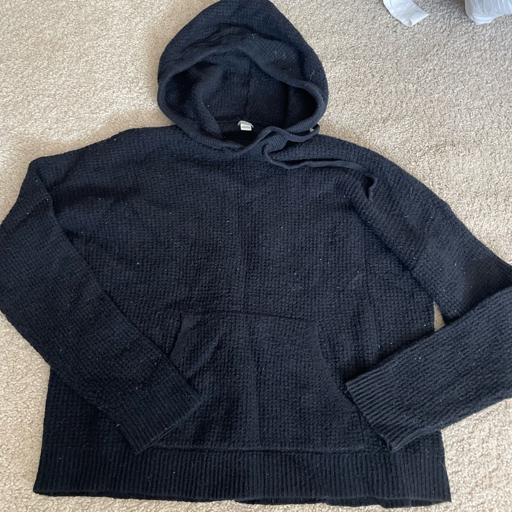 Women’s Black Hooded Sweater
